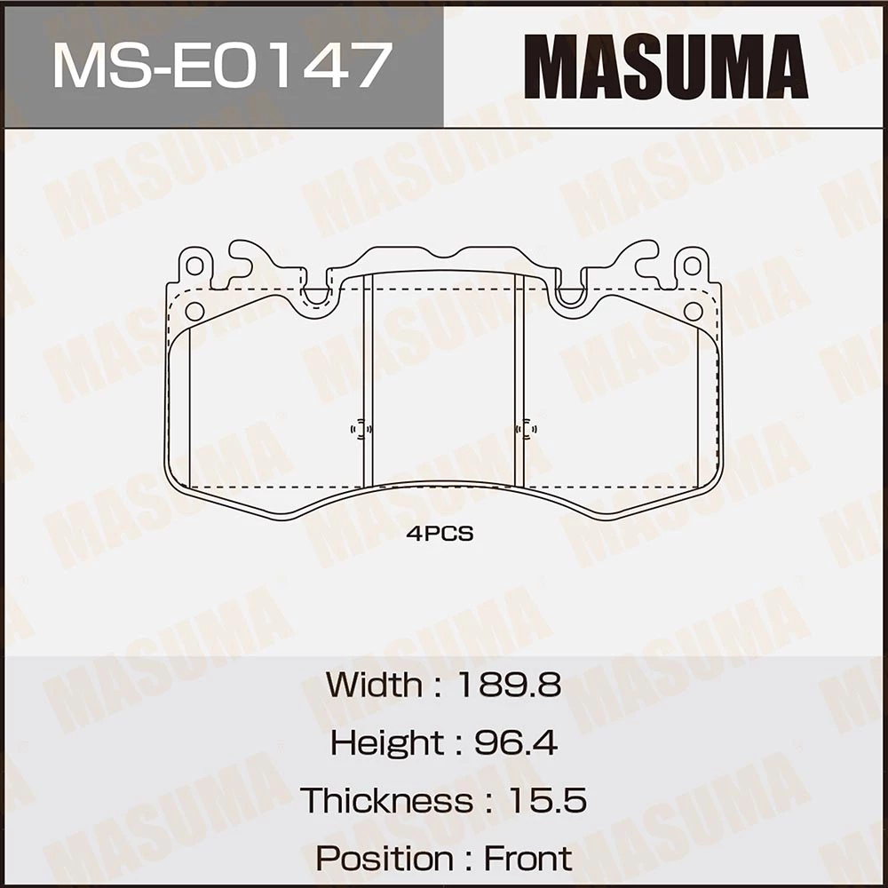 Колодки тормозные дисковые Masuma MS-E0147