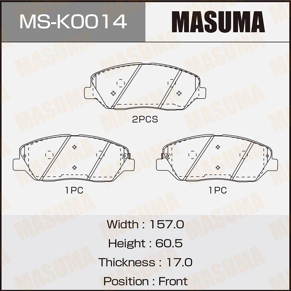 Колодки тормозные дисковые Masuma MS-K0014