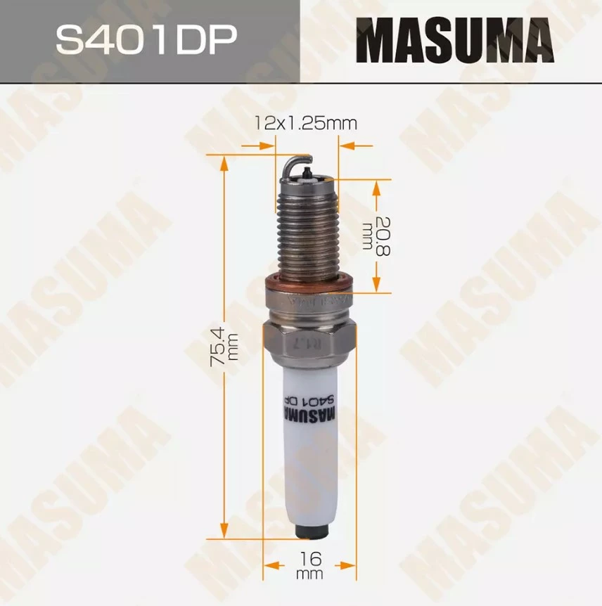 Свеча зажигания Double Platinum (PKER7A8EGS) Masuma S401DP