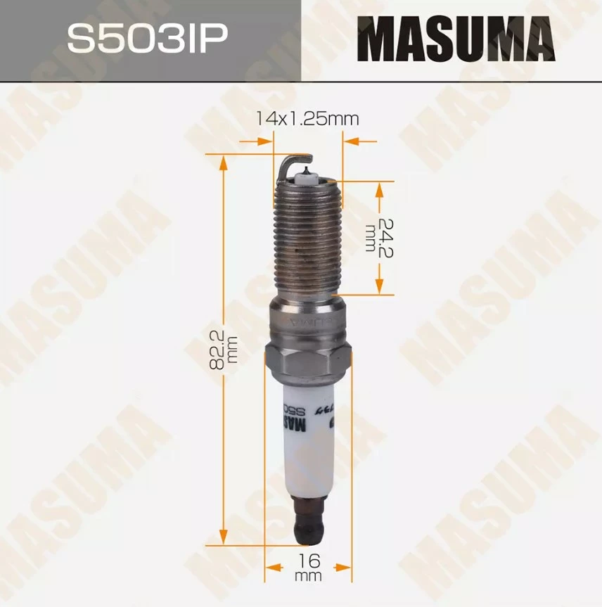 Свеча зажигания Iridium+Platinum (ILTR6G8G) (96621) Masuma S503IP