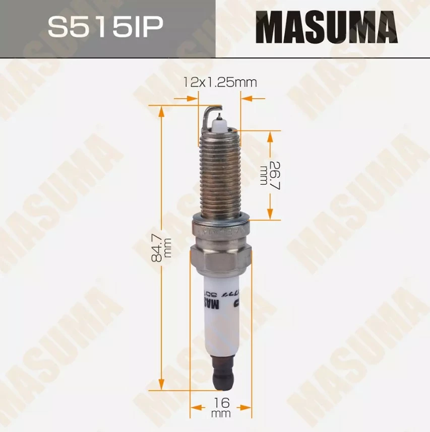 Свеча зажигания Iridium+Platinum (SILZKR8E8G) Masuma S515IP