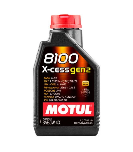 Моторное масло Motul 8100 X-cess GEN2 5W-40 синтетическое 1 л