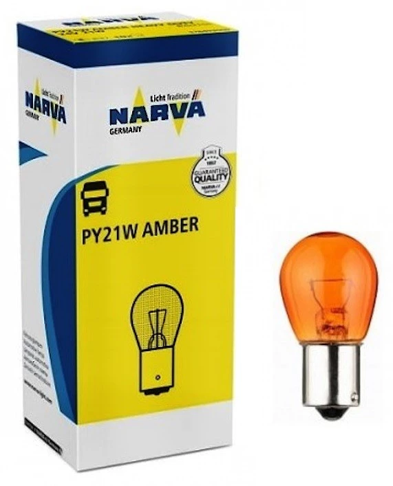 Лампа галогенная Narva PY21W (BAU15s) 12V 21W, 17638, 1 шт