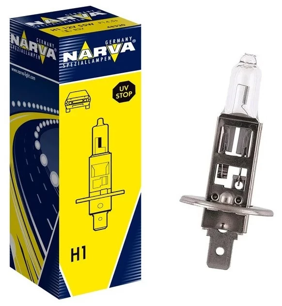 Лампа галогенная Narva H1 (P14.5s) 12V 55W, 48320, 1 шт