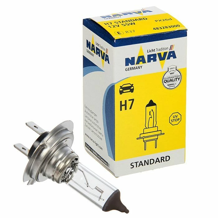 Лампа галогенная Narva Standard H7 (PX26d) 12V 55W, 483283000, 1 шт