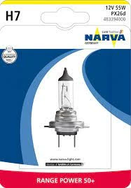 Лампа галогенная Narva Range Power H7 12V 55W, 483394000, 1 шт