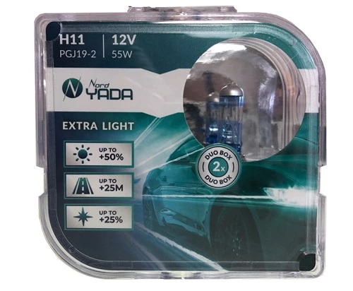 Лампа галогенная Nord YADA Extra Light +50% H11 12V 55W, 907367, 2 шт