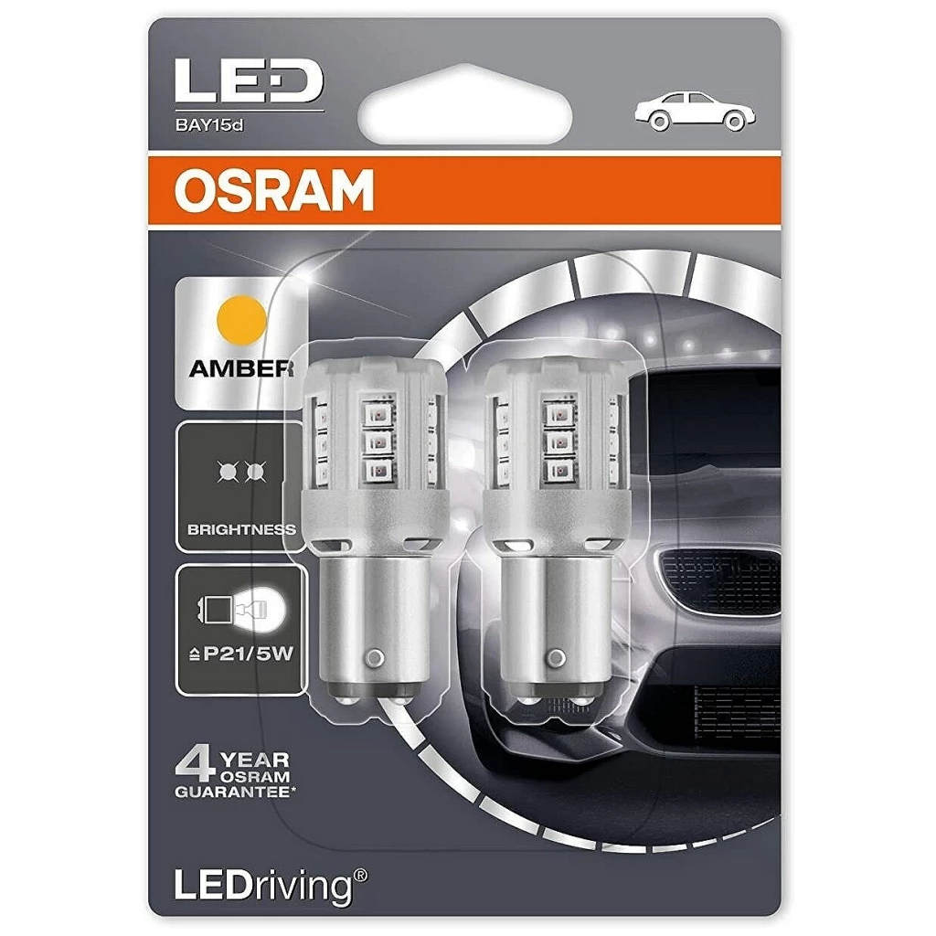 Лампа светодиодная Osram P21|5W 12V, 1457YE-02B, 2 шт