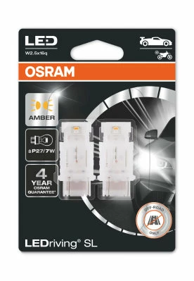 Лампа светодиодная Osram P27|7W 12V, 3157DYP-02B, 2 шт
