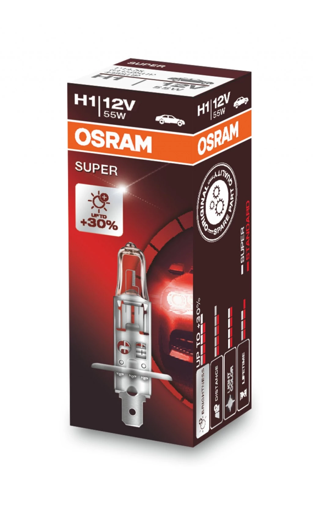 Лампа галогенная Osram Super H1 (P14.5s) 12V 55W, 64150SUP, 1 шт