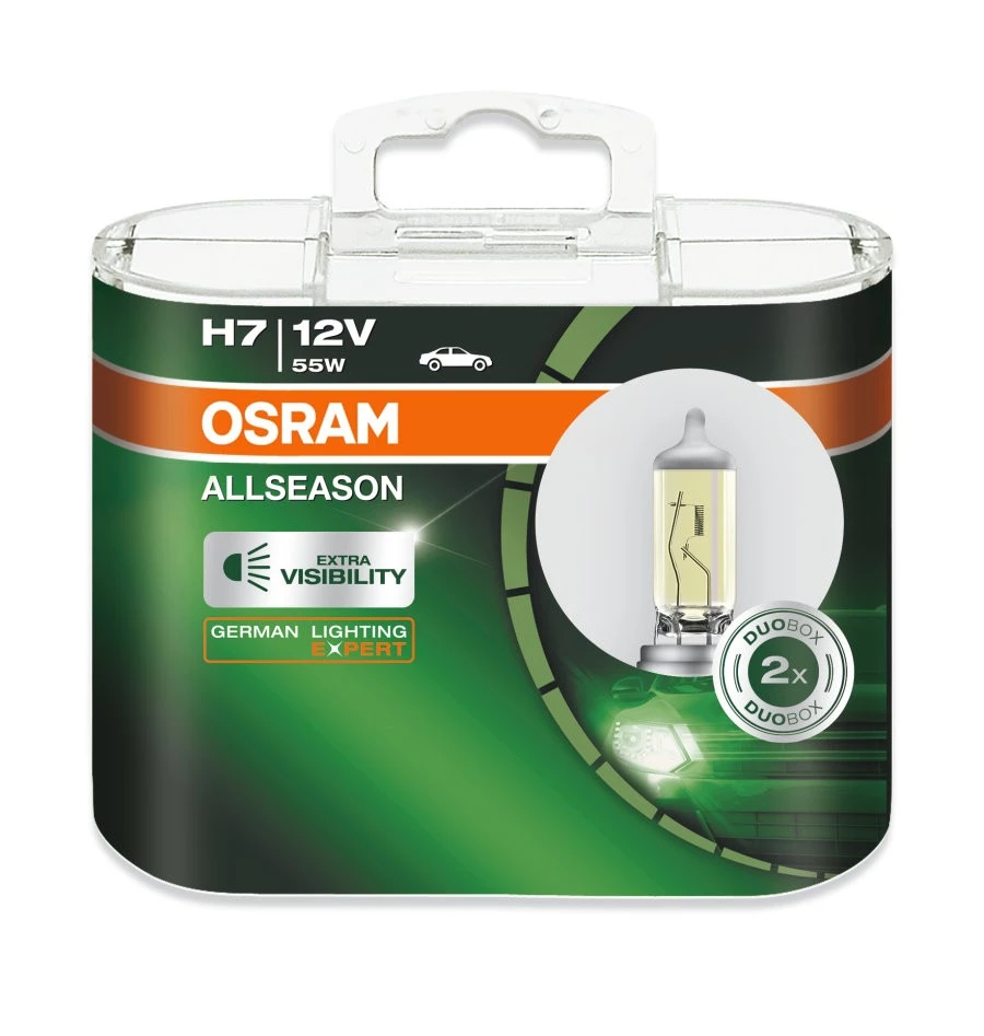 Лампа галогенная Osram Allseason H7 (PX26d) 12V 55W, 64210ALL-HCB, 2 шт