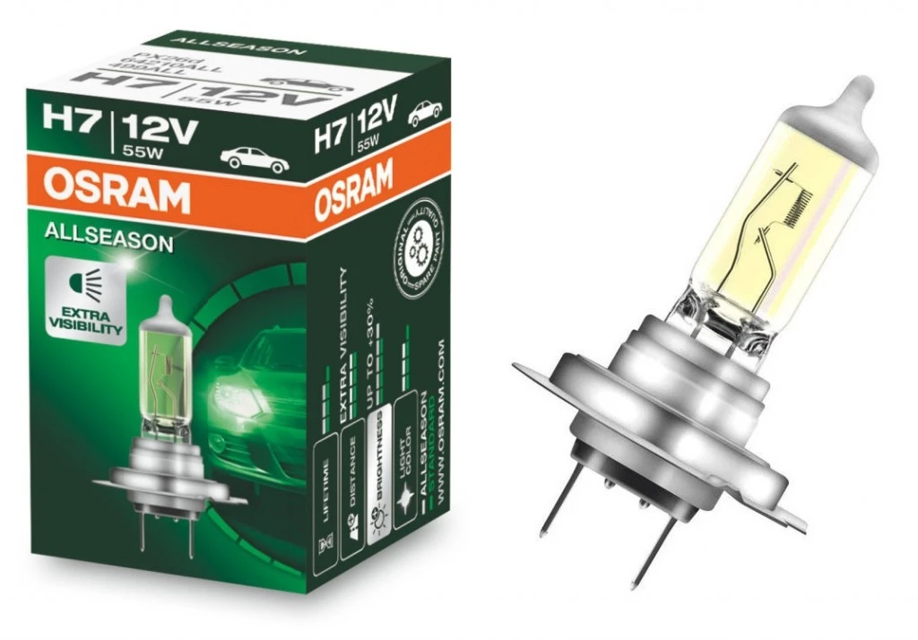 Лампа галогенная Osram Allseason H7 (PX26d) 12V 55W, 64210ALL, 1 шт