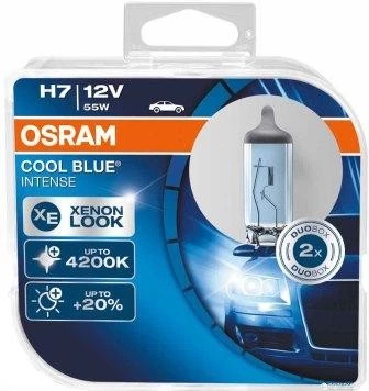 Лампа галогенная Osram Cool blue Intense H7 (PX26d) 12V 55W, 64210CBI-HCB, 2 шт