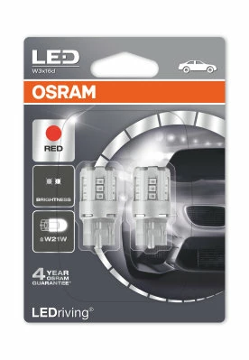 Лампа светодиодная Osram W21W 12V, 7705R-02B, 2 шт
