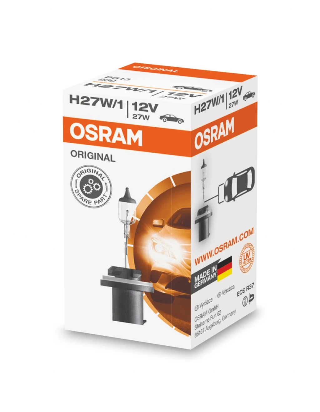 Лампа галогенная Osram Original H27W/1 (PG13) 12V 27W, 880, 1 шт