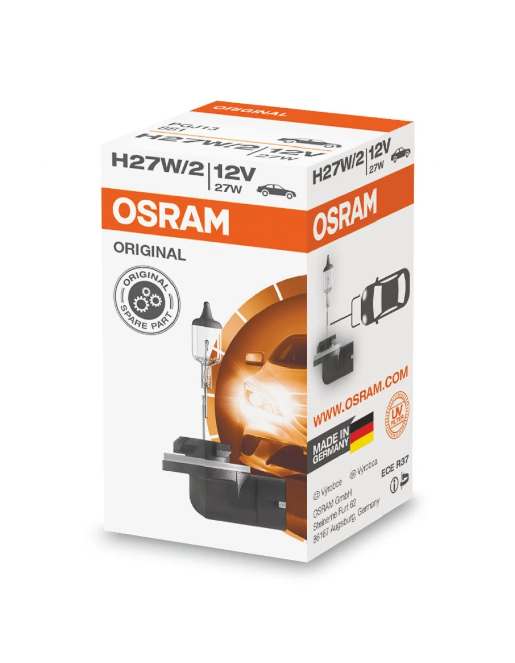 Лампа галогенная Osram Original H27W/2 (PGJ13) 12V 27W, 881, 1 шт