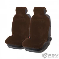 Накидка на сиденье искусственный мех черный (128х56 см) PSV Brink Mutton (кант красный) (2 шт.)
