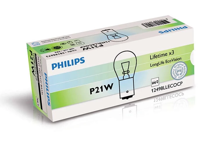 Лампа подсветки P21W 12V 21W PHILIPS (LongLife EcoVision)