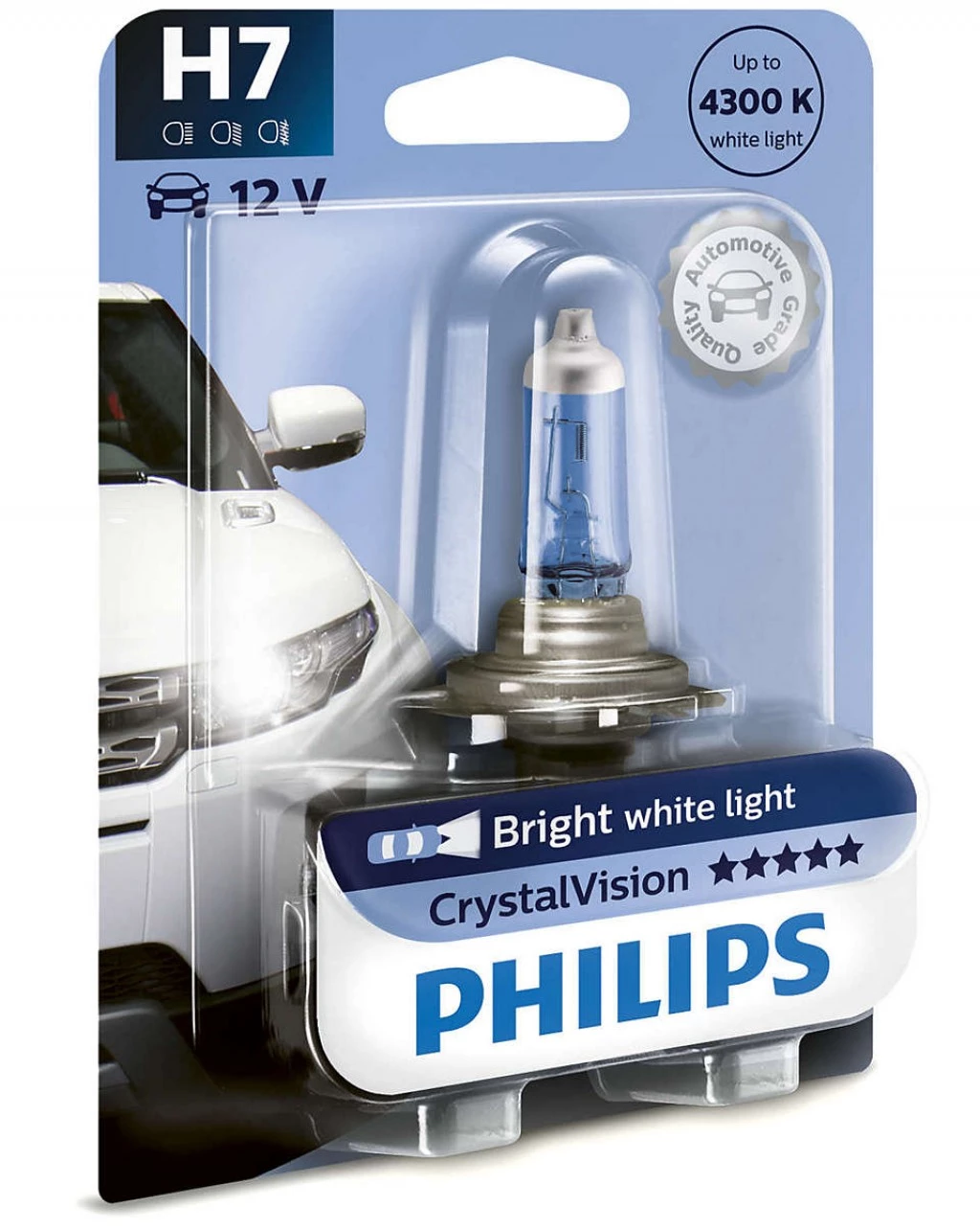 Лампа галогенная Philips Crystal Vision H7 (PX26d) 12V 55W, 12972CVB1, 1 шт