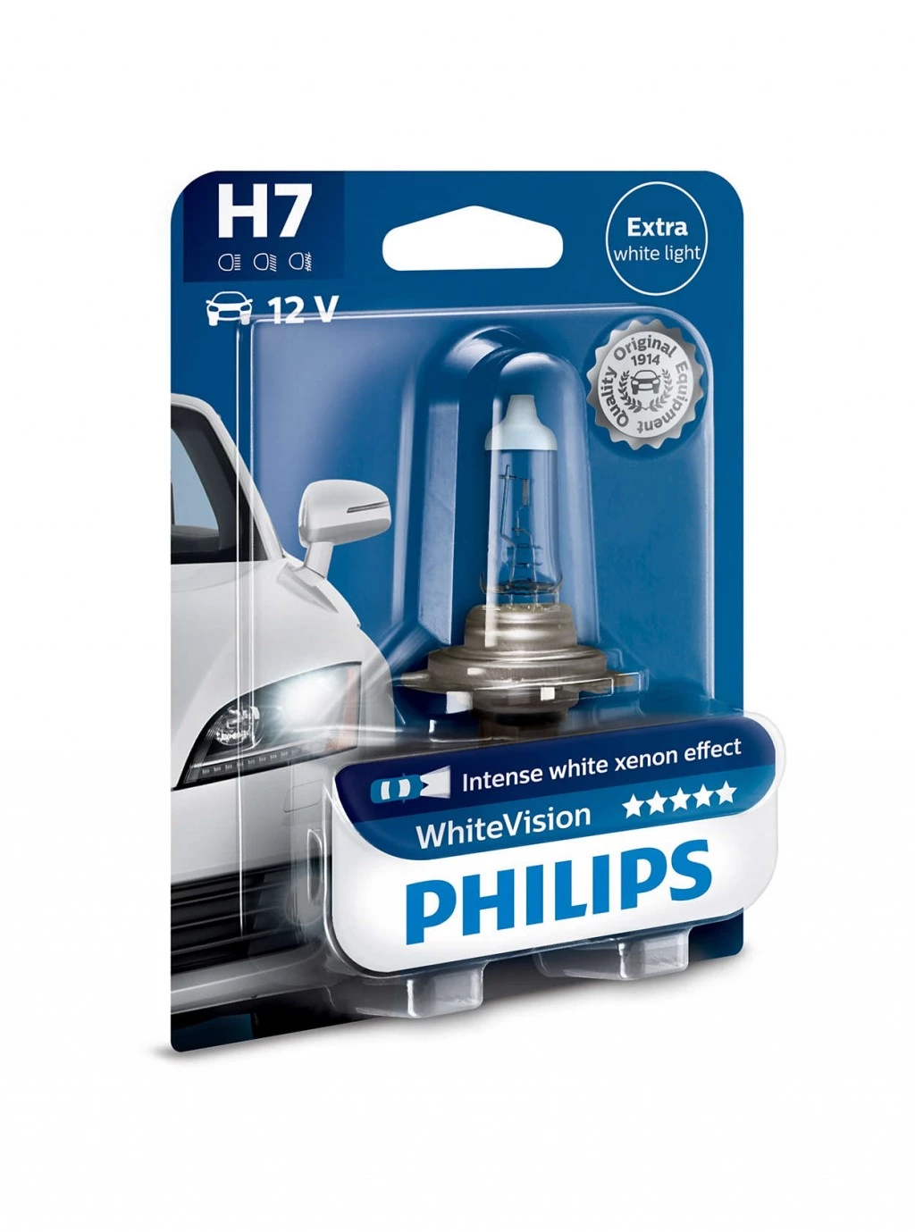Лампа галогенная Philips White Vision H7 (PX26d) 12V 55W, 12972WHVB1, 1 шт