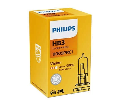 Лампа галогенная Philips Vision HB3 (P20d) 12V 65W, 9005PRC1, 1 шт