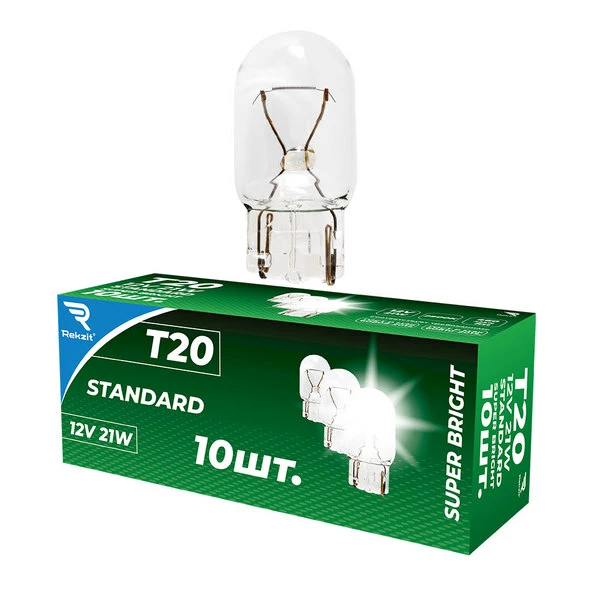 Лампа галогенная REKZIT STANDARD T20 12V 21W, 90320, 1 шт