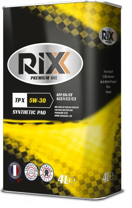 Моторное масло RIXX TP X 5W-30 C2/C3 синтетическое 4 л