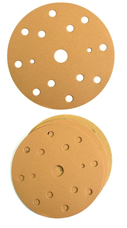 Круг абразивный Р60 RADEX GOLD (желтый) (диаметр 150 мм, 15 отверстий, на бумажной основе)