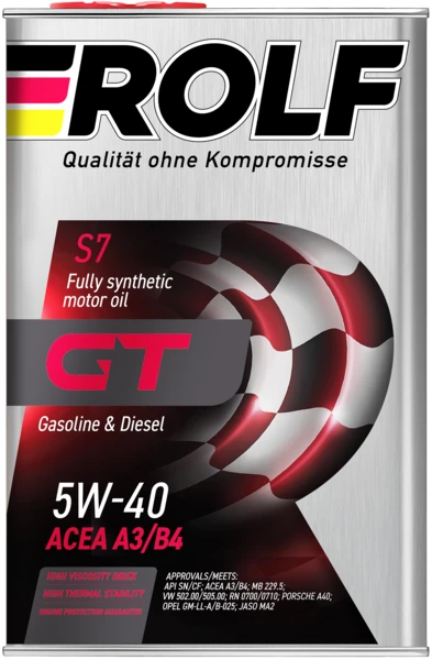 Моторное масло Rolf GT 5W-40 синтетическое 4 л