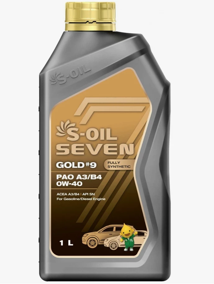 Моторное масло S-OIL Seven GOLD 9 0W-40 синтетическое 1 л