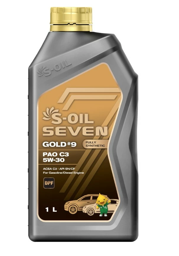 Моторное масло S-OIL Seven GOLD 9 PAO C3 5W-30 синтетическое 1 л