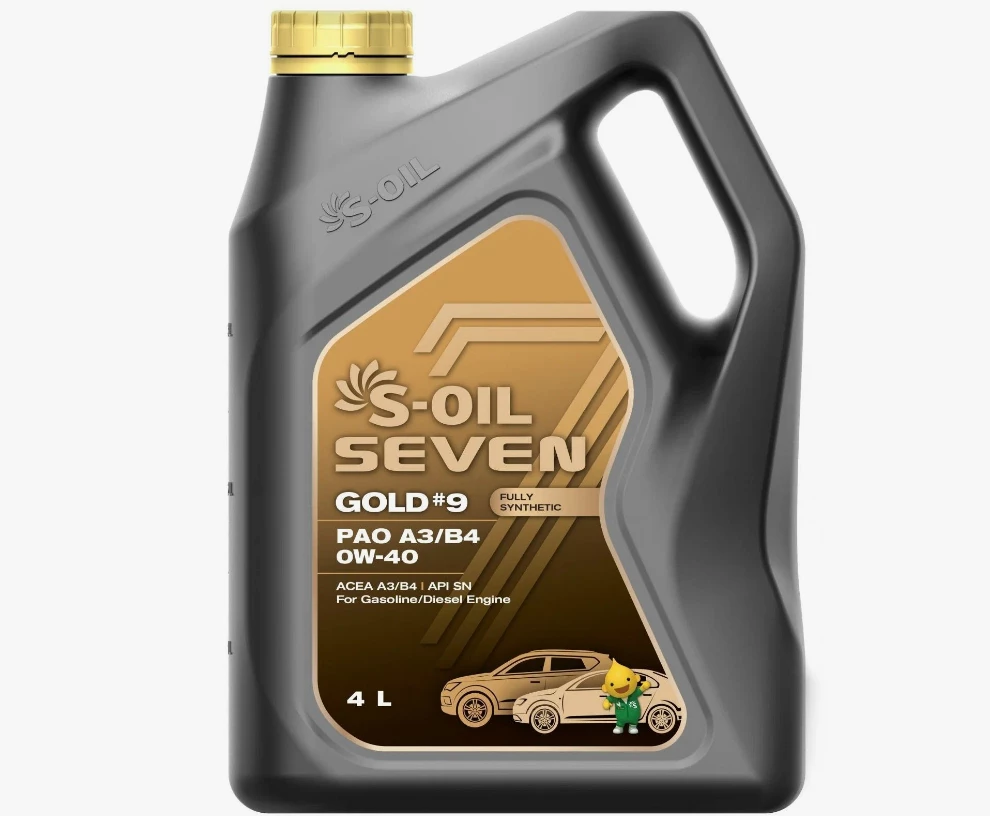 Моторное масло S-OIL Seven GOLD 9 0W-40 синтетическое 4 л