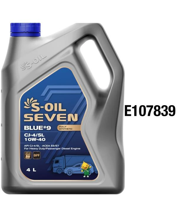 Моторное масло S-OIL Seven BLUE 9 10W-40 синтетическое 4 л