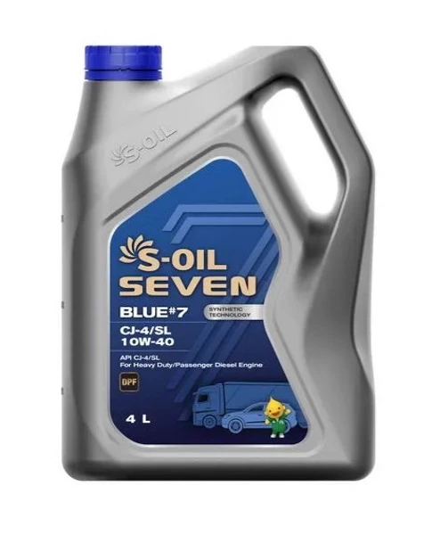 Моторное масло S-OIL Seven BLUE 7 CJ-4 10W-40 синтетическое 4 л