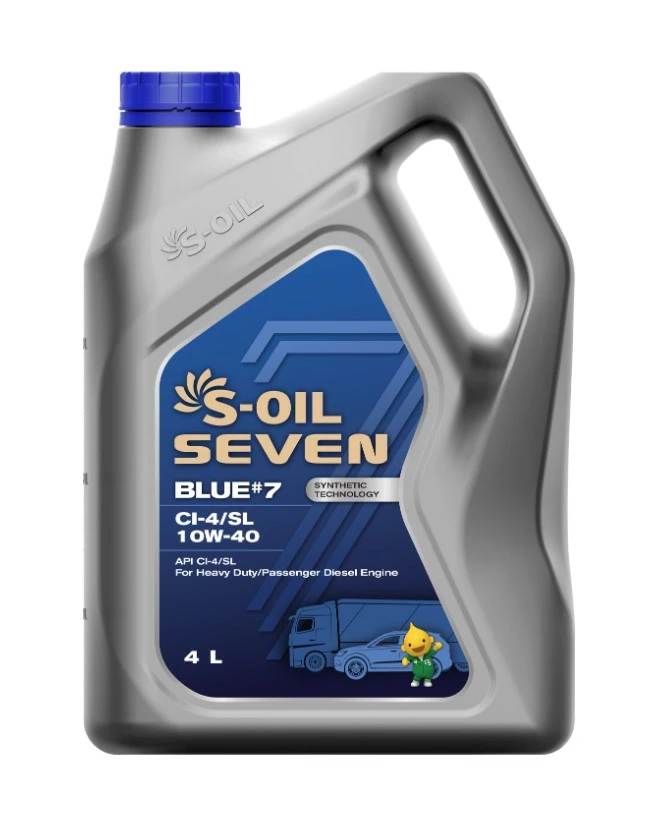 Моторное масло S-OIL Seven BLUE 7 10W-40 синтетическое 4 л