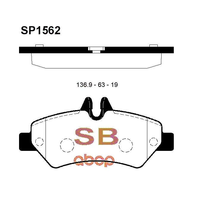 Колодки дисковые задние Sangsin SP1562