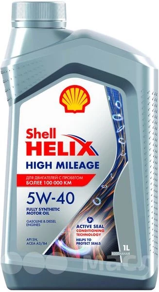 Моторное масло Shell Helix High-Mileage 5W-40 синтетическое 1 л