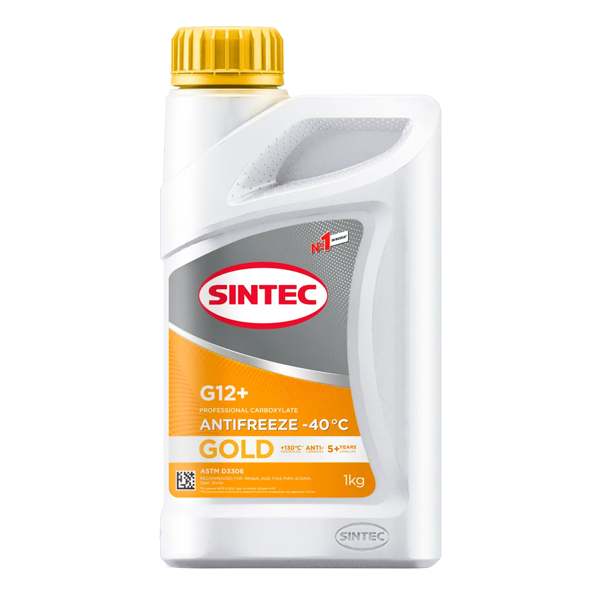 Антифриз Sintec Gold -40°С G12+ жёлтый 1 л