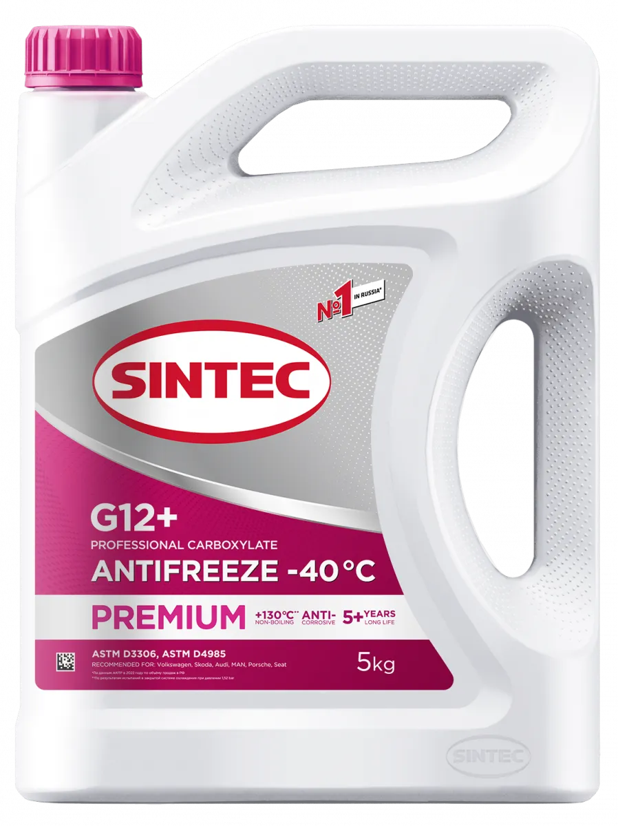 Антифриз Sintec Premium -40°С G12+ розовый5 л