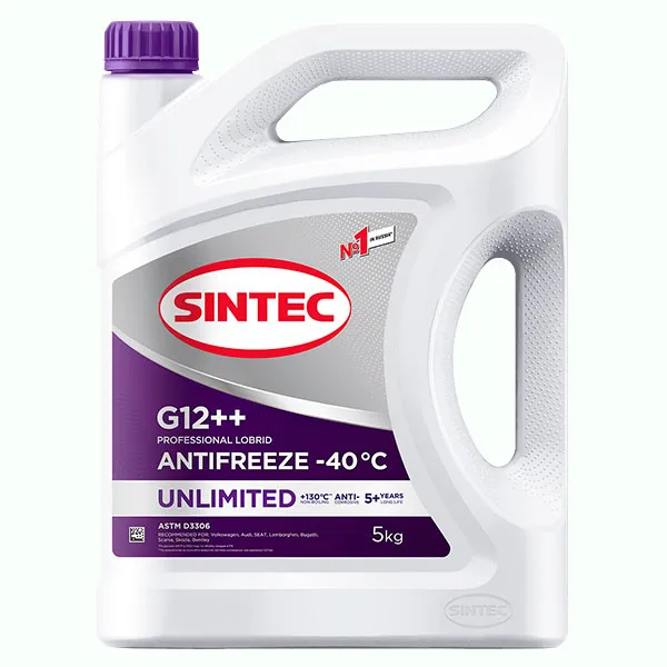 Антифриз Sintec Unlimited -40°С G12++ фиолетовый 5 л