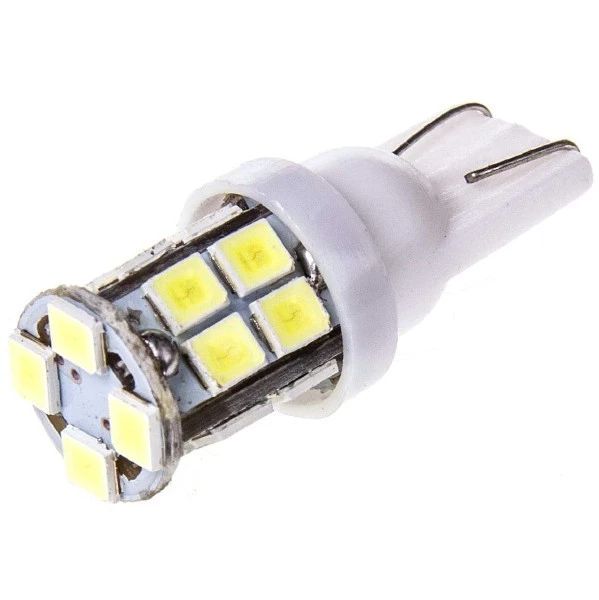 Лампа подсветки светодиодная T10 12V 5W SKYWAY (20 SMD диод без цоколя 1-контактная Белая)
