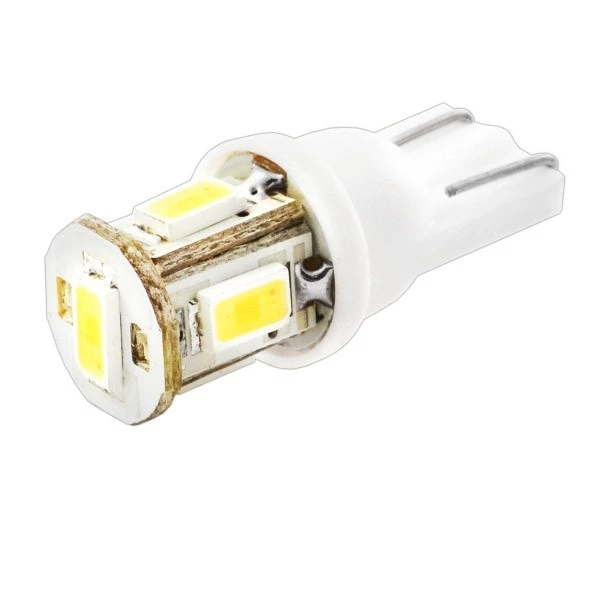 Лампа подсветки светодиодная T10 12V SKYWAY (5 SMD диодов без цоколя 1-контактная, белая)