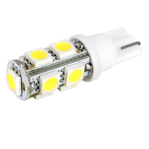 Лампа подсветки светодиодная T10 12V SKYWAY (9 SMD диодов, без цоколя, 1-контактная, белая)