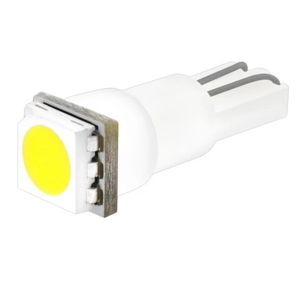 Лампа подсветки светодиодная T5 12V SKYWAY (1 SMD диод, без цоколя, 1-контактная, белая)