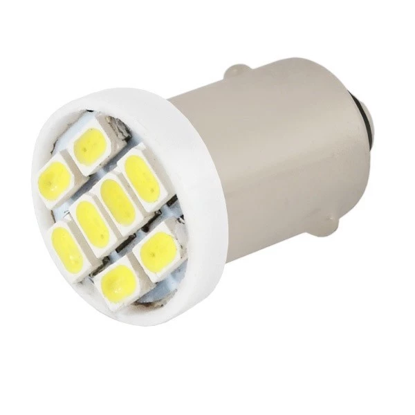 Лампа подсветки светодиодная T4W 12V SKYWAY (8 SMD диодов 1-контактная с цоколем Белая)