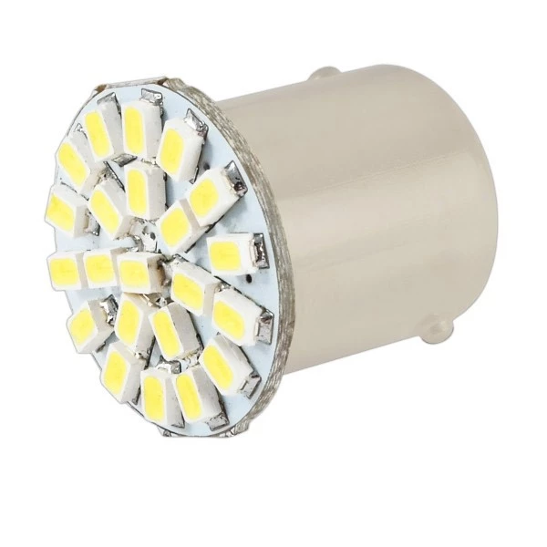 Лампа подсветки светодиодная S25 24V SKYWAY (12 диодов с цоколем 2-конт Белая)