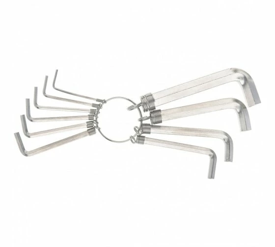 Набор шестигранных ключей (10 предметов) SPARTA (1,5-10 мм, никелированные на кольце)