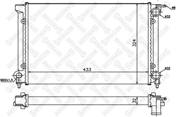 Радиатор системы охлаждения Stellox 10-25004-SX