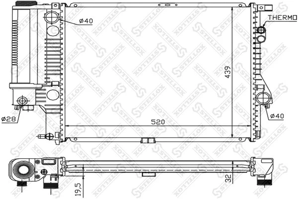 Радиатор системы охлаждения Stellox 10-25022-SX