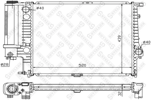 Радиатор системы охлаждения Stellox 10-25024-SX